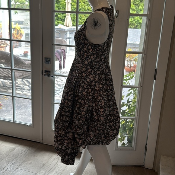 Allsaints x Spitalfields Ditzy Ezra Black Multi Floral Parachute Dress Size 8 - Picture 8 of 16